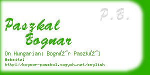 paszkal bognar business card